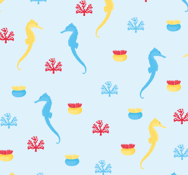 Blind teens sea horse and coral set - TenStickers