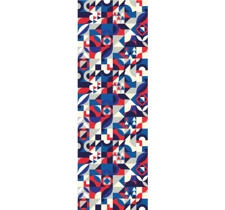 Modern blind in red and blue mosaic pattern - TenStickers