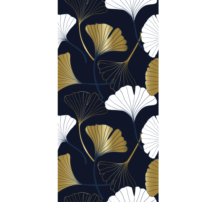 Modern blind embossed ginkgo leaves design - TenStickers