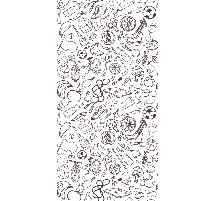 Modern blind with fitness and sport symbol doodles - TenStickers