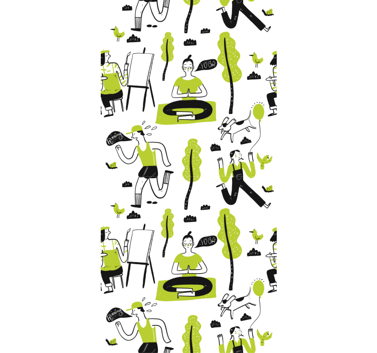 Modern blind healthy lifestyle doodle set - TenStickers