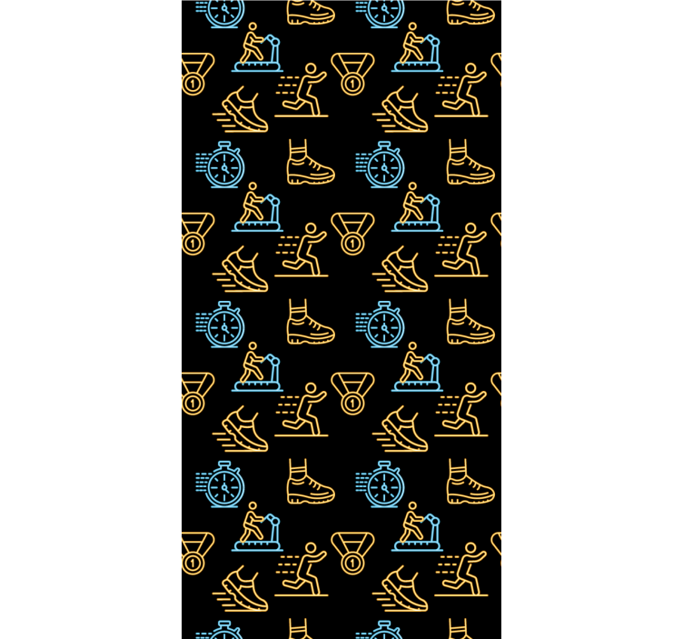 Modern blind with neon color icons on black - TenStickers