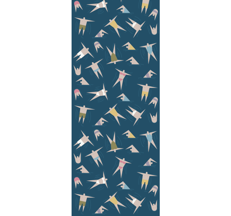 Modern blind with swimming figures pattern - TenStickers