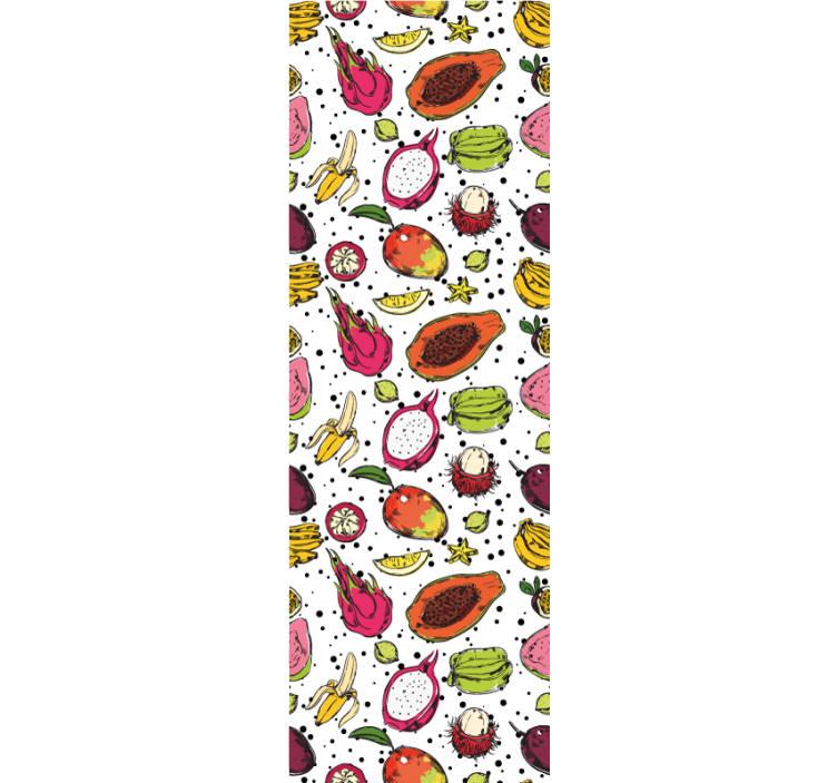 Modern blind with colorful exotic fruit sketches - TenStickers