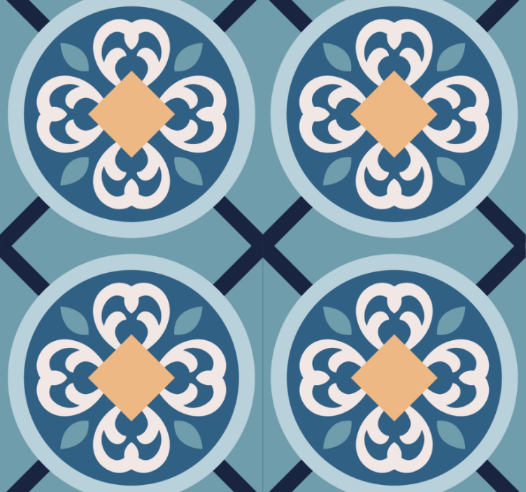 Modern blind sea-blue portuguese tile design - TenStickers