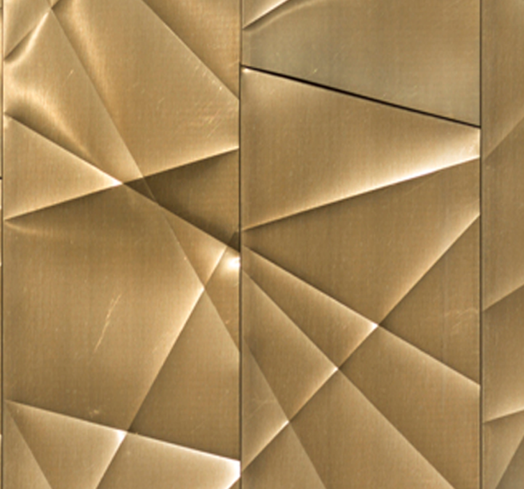Modern blind with 3d golden polygon design - TenStickers