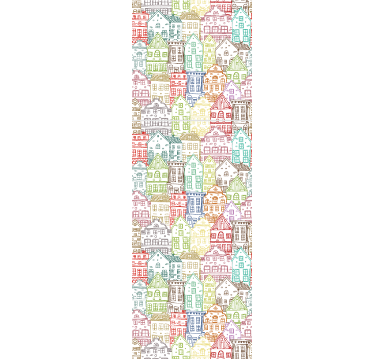 Modern blind with hand-drawn houses pattern - TenStickers