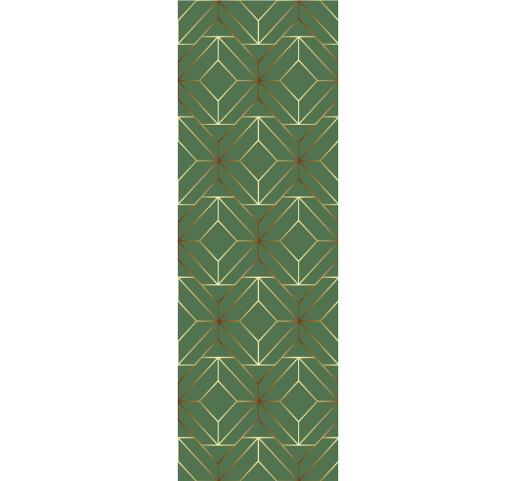 Modern blind in metallic green squares with gold edges - TenStickers