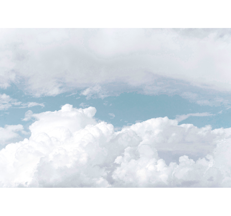 White window blind like fluffy white clouds - TenStickers