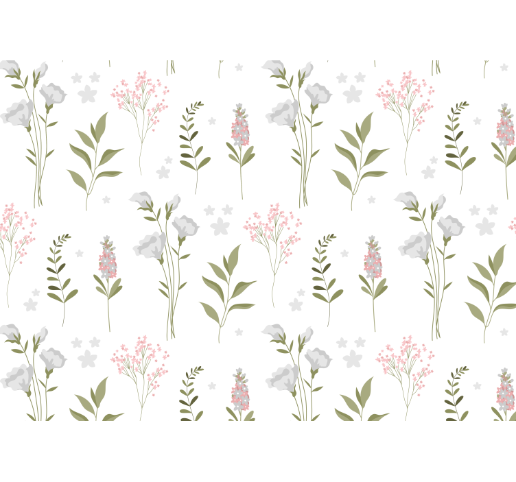 White window blind with minimalistic wildflower design - TenStickers