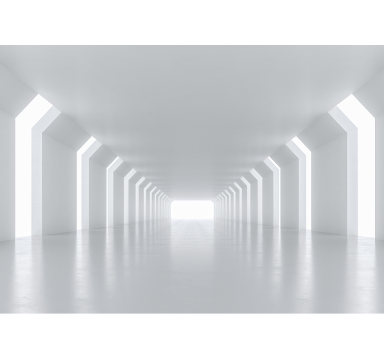 White window blind futuristic corridor view - TenStickers