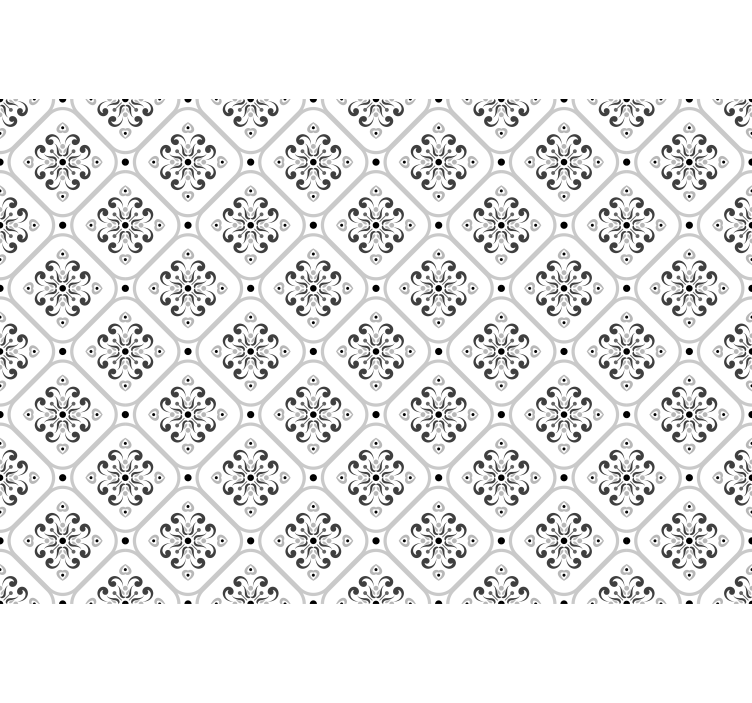 White window blind with classic gray mosaic pattern - TenStickers