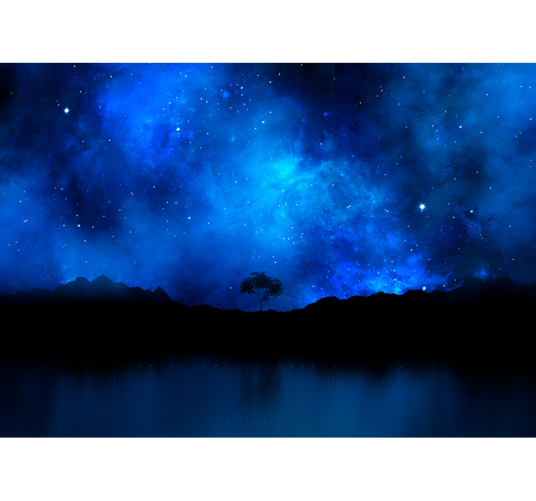 Blind blue celestial nebula scene - TenStickers