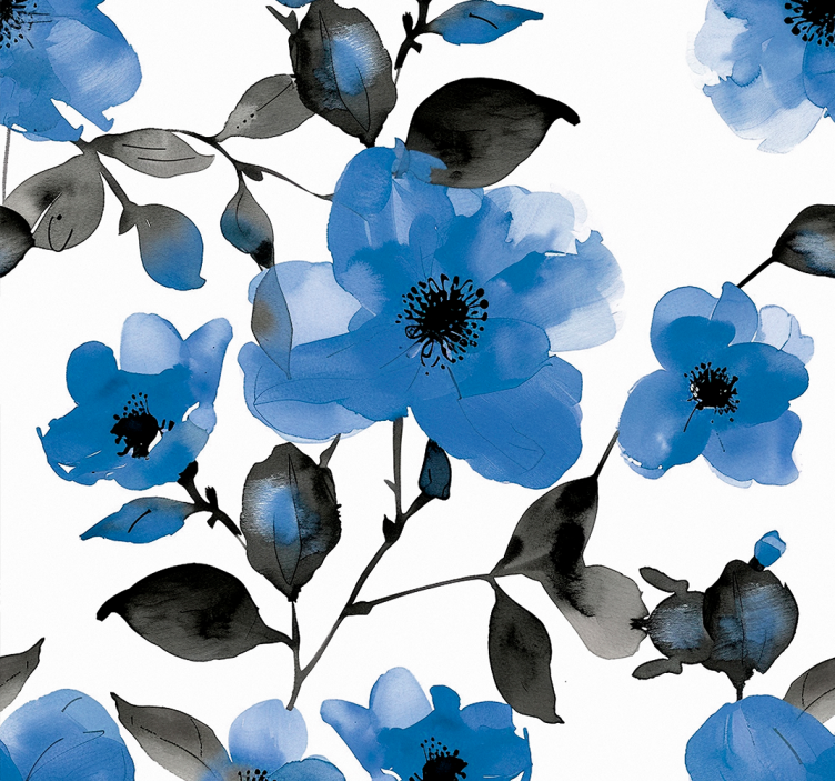 Blind blue blue poppy pattern - TenStickers