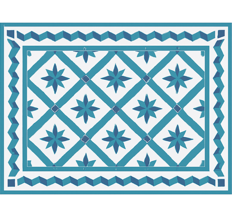 Blind blue geometric star tiles - TenStickers