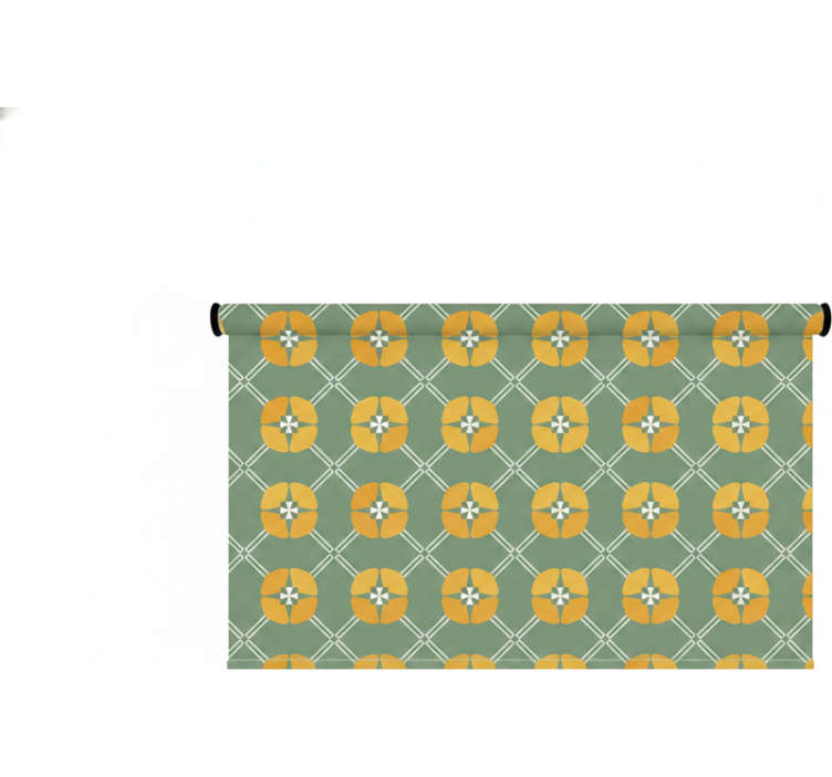 Blind green vintage floral design - TenStickers