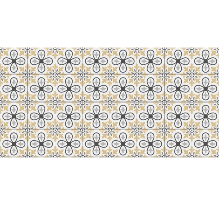 Blind beige retro kitchen tiles - TenStickers