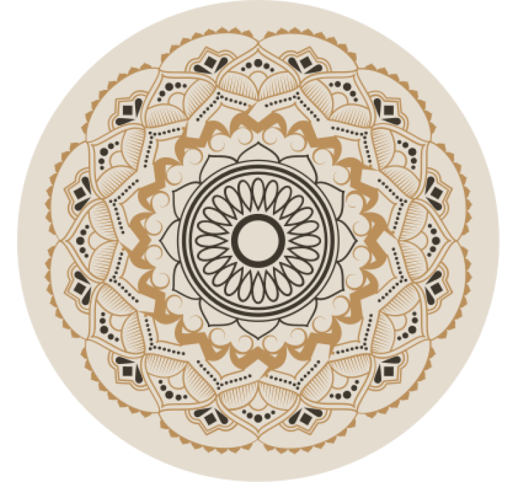 Blind beige mandala circular design - TenStickers