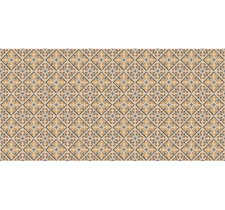 Blind beige with gold and blue baroque pattern - TenStickers
