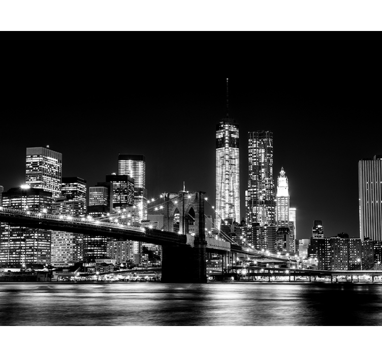 Blind grey east river new york mural - TenStickers