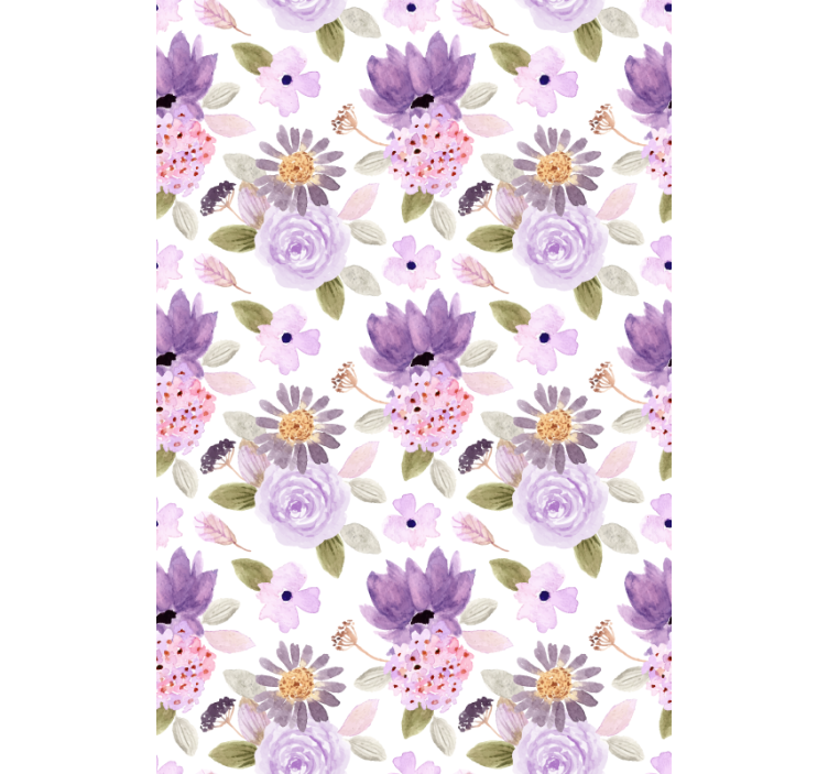 Purple Blooms Pattern floral roller blind - TenStickers