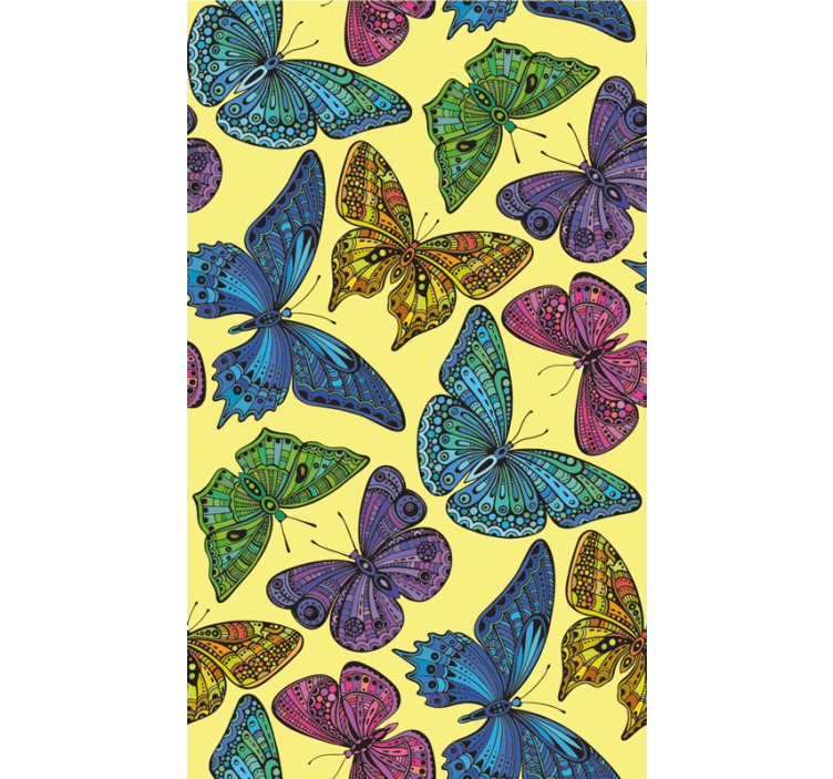 Yellow Background butterflies blind - TenStickers