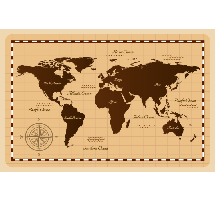 Atlas vintage World map blind - TenStickers