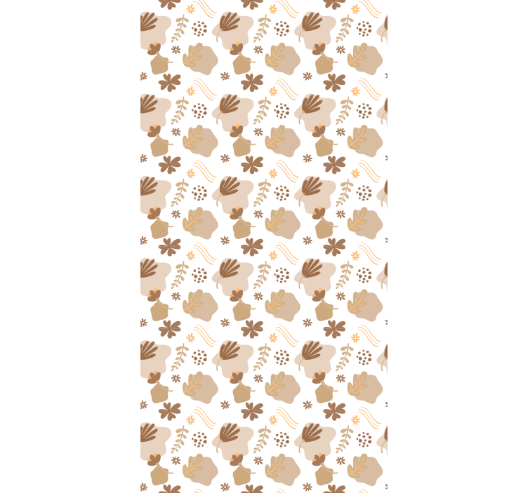 Organic beige pattern blind flowers and plants - TenStickers