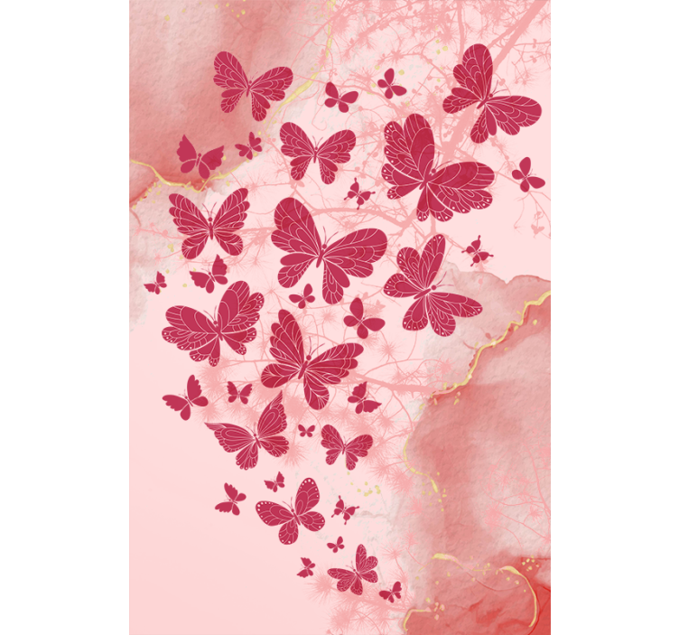 Pink heart arrangement butterflies blind - TenStickers