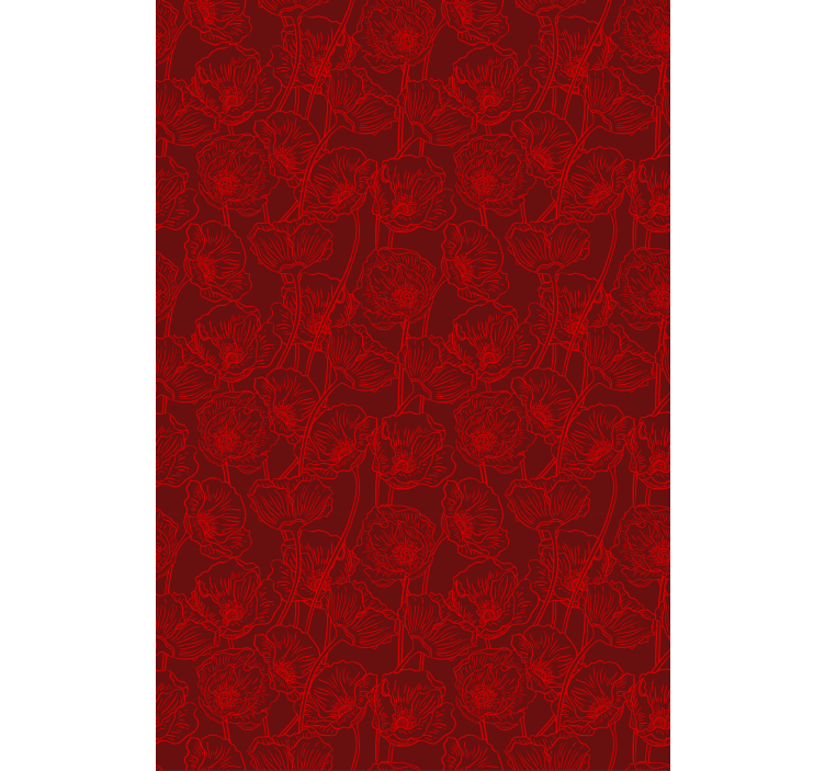 Intricate red pattern floral roller blind - TenStickers