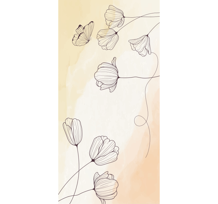 Aquarella floral outline floral roller blind - TenStickers