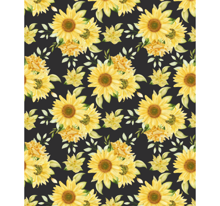 Sunflower Floral Pattern blind flowers and plants - TenStickers