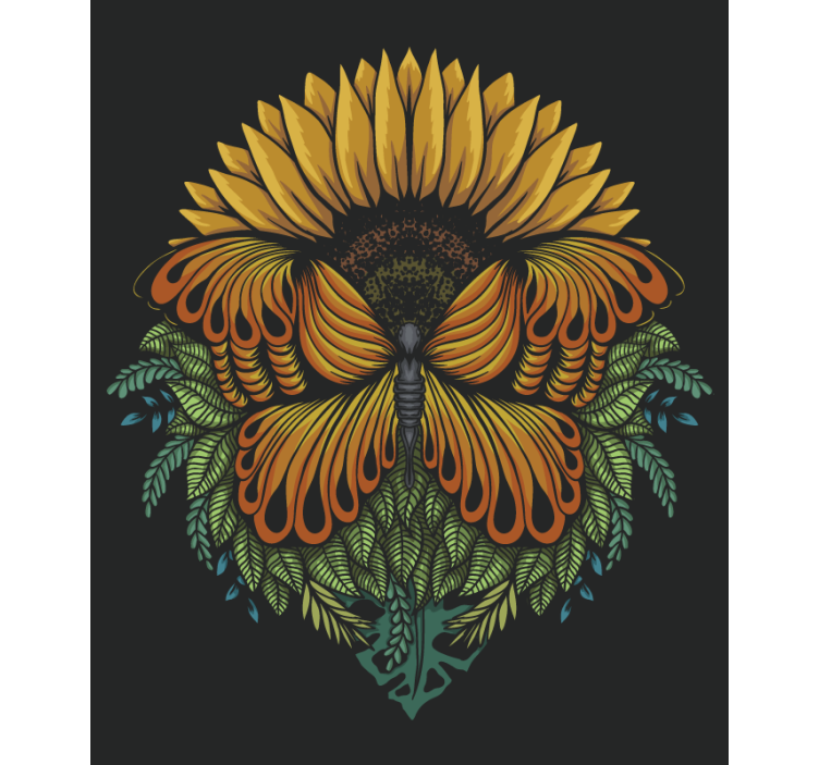 Sunflower with butterflies Flower blind - TenStickers