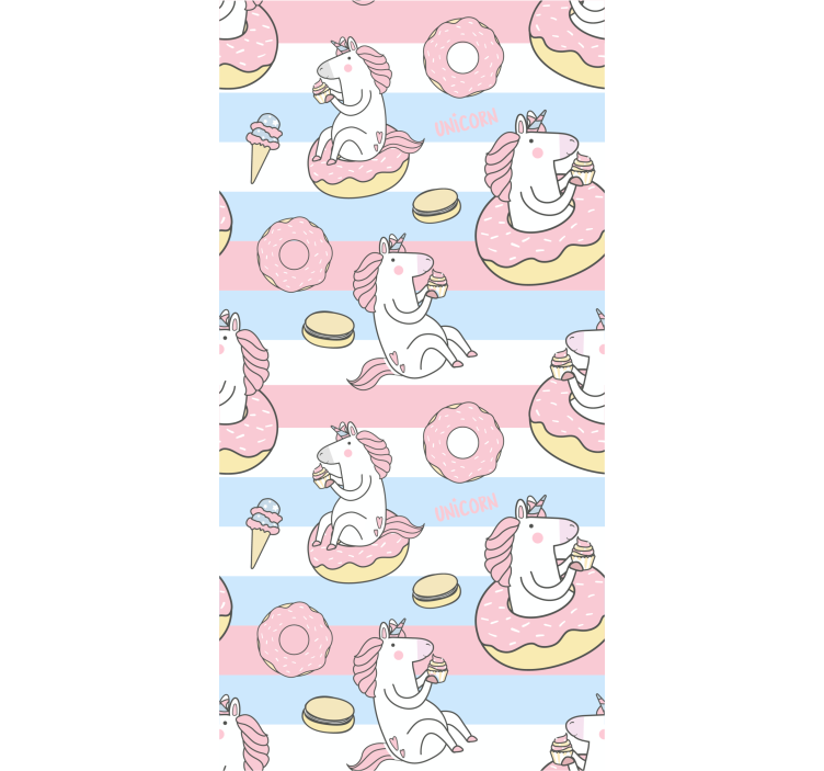 Unicorns and doughnuts  Childrens blind - TenStickers