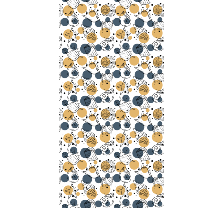 Pattern with shells Living room blind - TenStickers