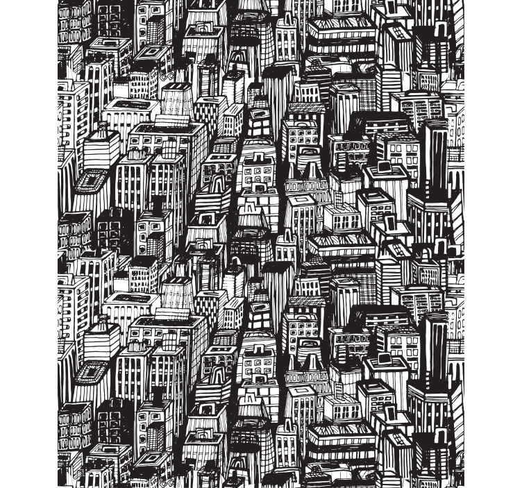 City Skyline Overview world map roller blind - TenStickers