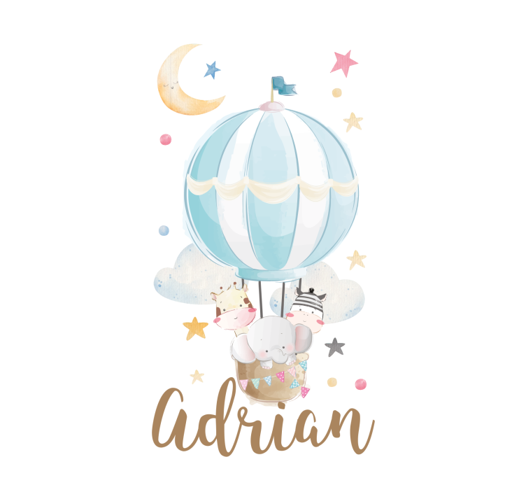 Animals on balloon with stars and clouds blind - TenStickers