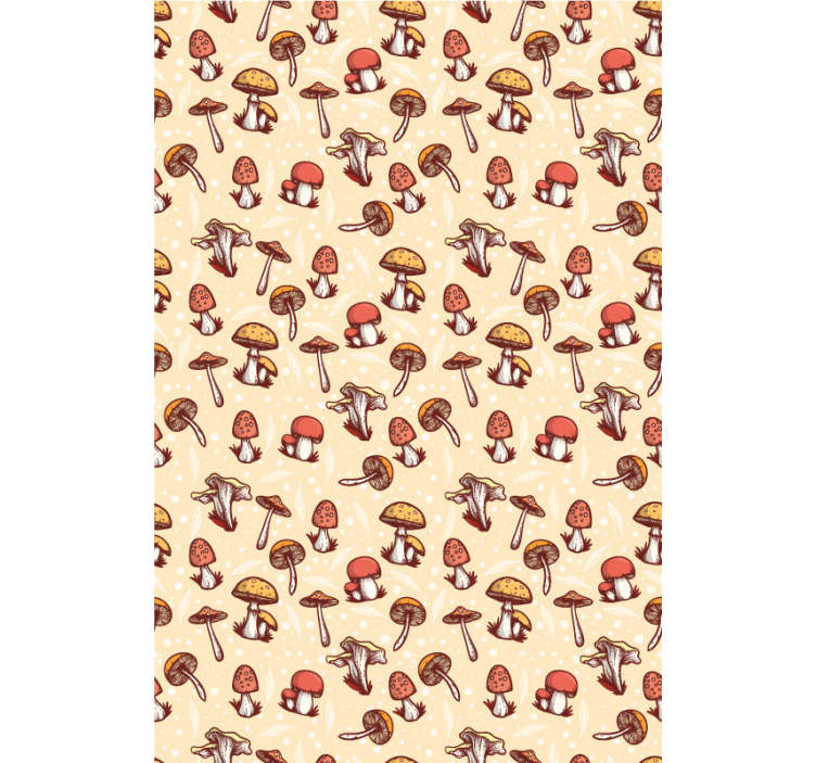 Mushroom forest pattern blind flowers and plants - TenStickers