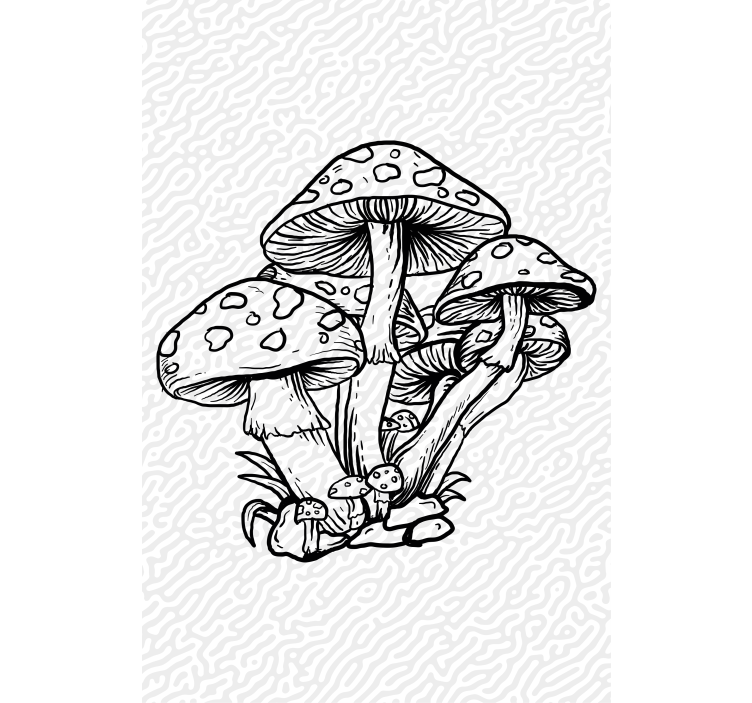 Mushroom Cluster Silhouette tree blind - TenStickers