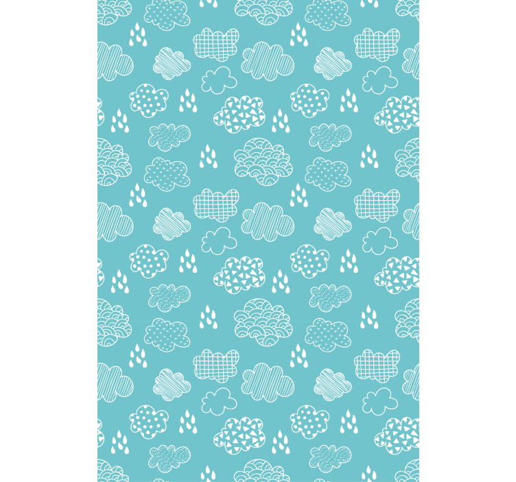 Blue drawing pattern cloud roller blind - TenStickers