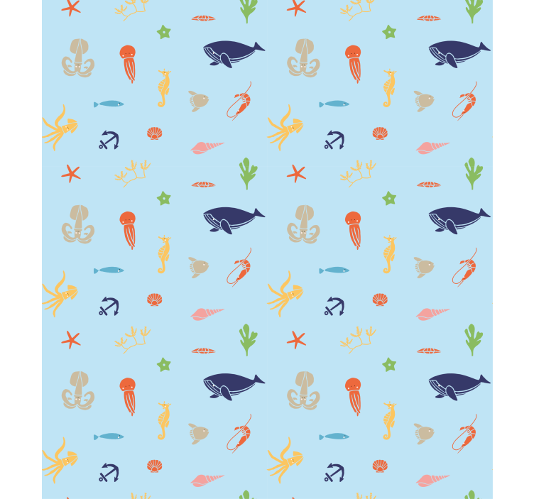 Sea animals on light  Living room blind - TenStickers