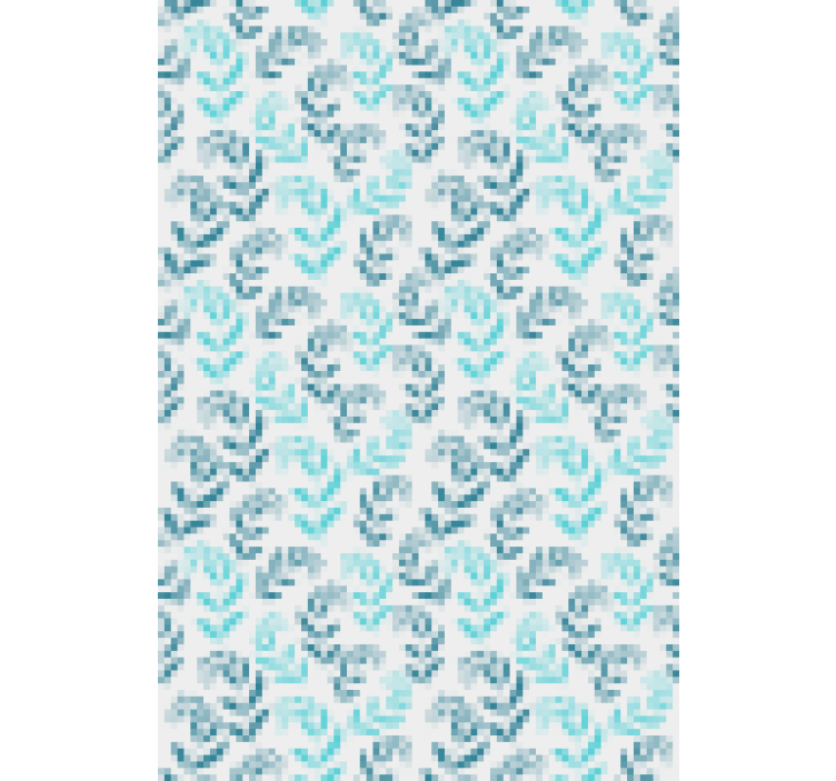 Blue stylised leaf pattern blind flowers and plants - TenStickers