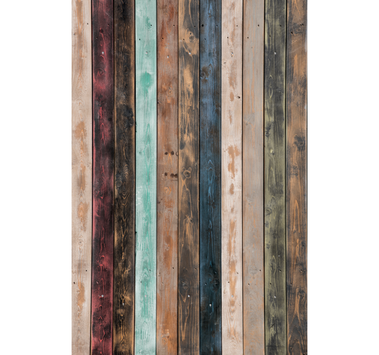 Colorful rustic wooden planks pattern roller blind - TenStickers