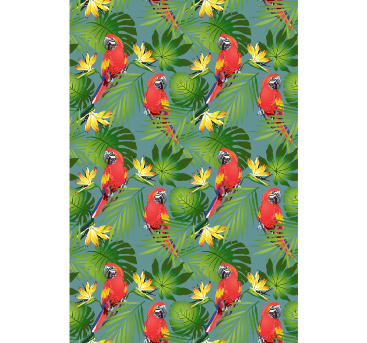 Tropical parrots and leaves animals blind - TenStickers