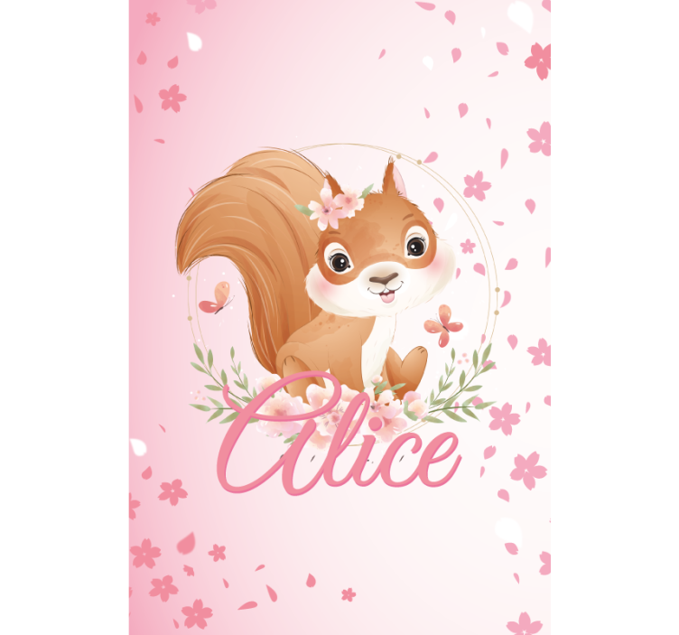 Squirrel with name blind children - TenStickers