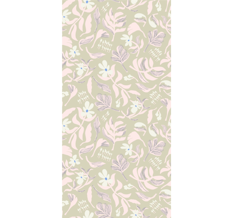 Beige leaf theme blind flowers and plants - TenStickers