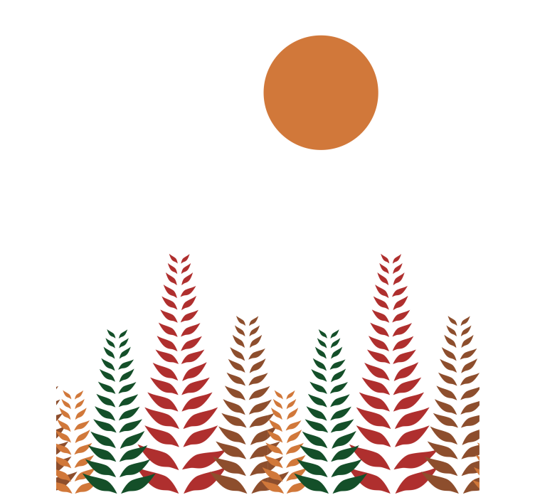 Retro foliage and sun modern blind - TenStickers