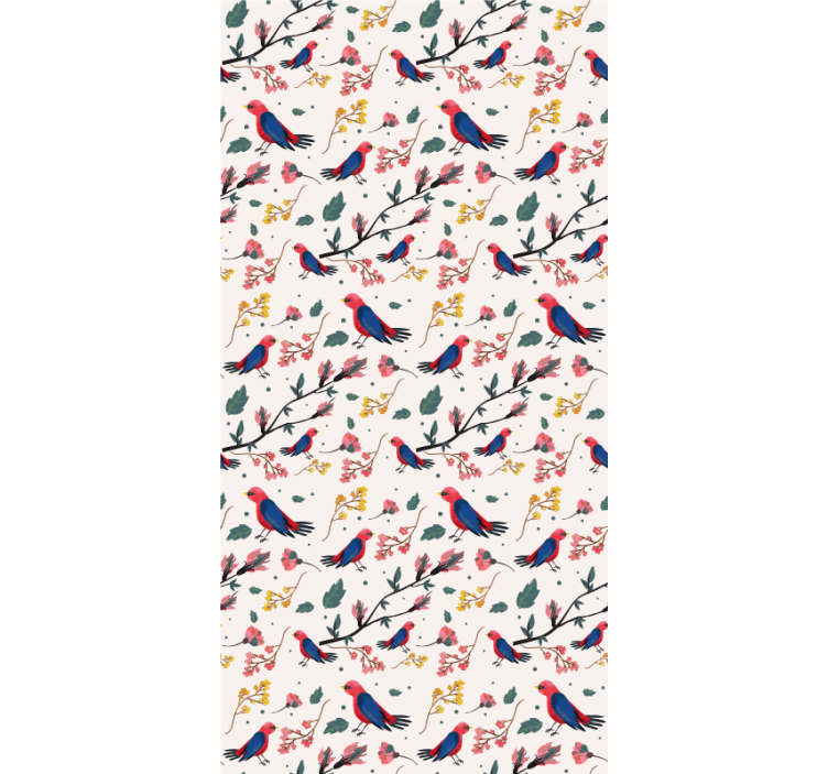 Vibrant Bird Patterns blind flowers and plants - TenStickers