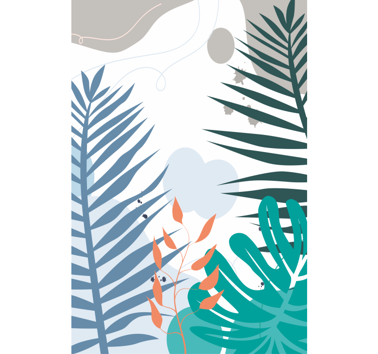 Tropical big leaves blind flowers and plants - TenStickers