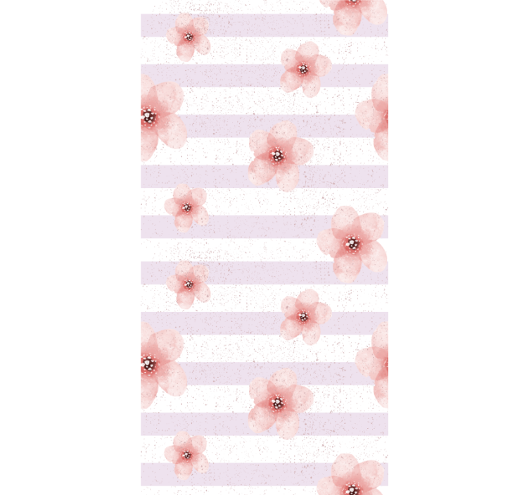 Pink Floral Stripes blind flowers and plants - TenStickers